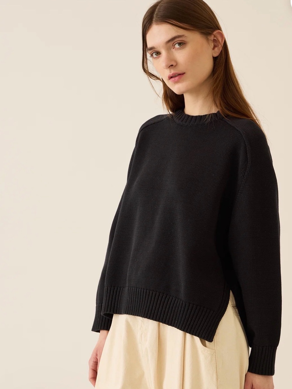 Demylee Black Crewneck Sweater - Classic Women's Pullover